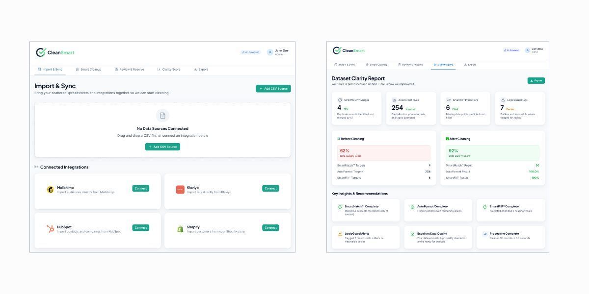 No-code tool cleaning messy spreadsheet records into trustworthy data