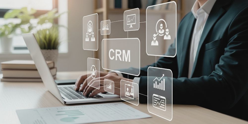 Small-business owner discovering duplicate and outdated records inside a CRM dashboard