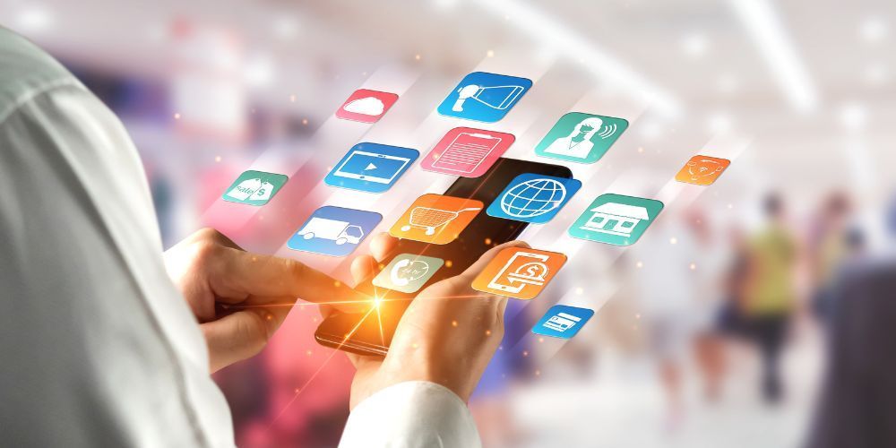 Interconnected marketing technology platforms forming a unified digital ecosystem diagram