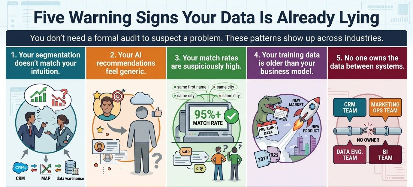 Disconnected CRM, marketing, and warehouse systems leaking data at unowned handoffs
